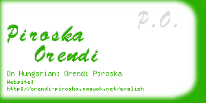 piroska orendi business card